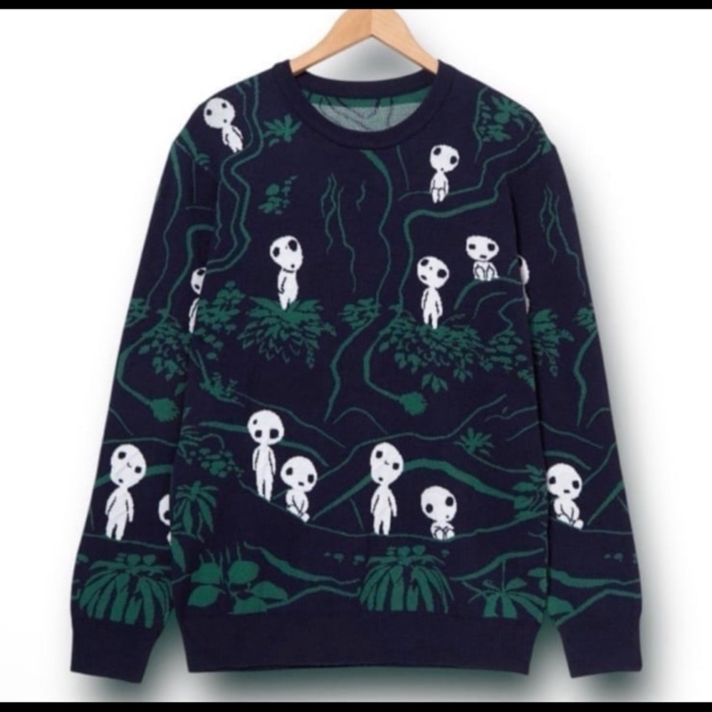 Studio Ghibli Princess Mononoke Kodama Forest Crewneck Sweater